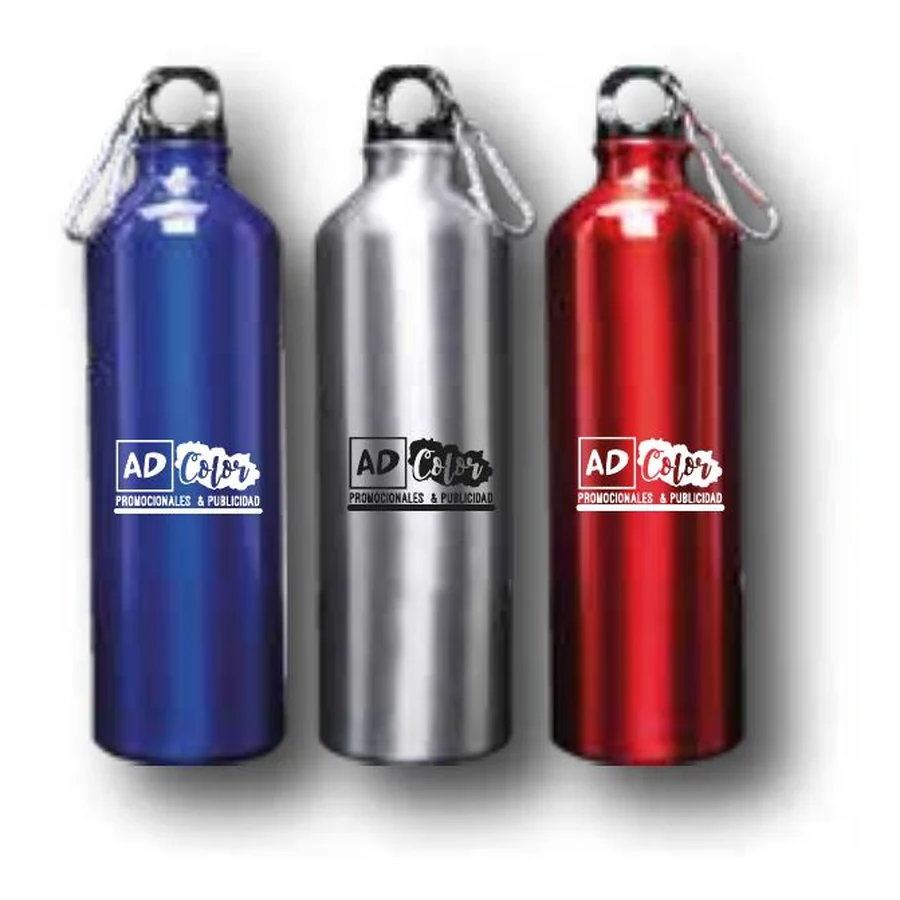 Botellas de Aluminio con Mosquetón